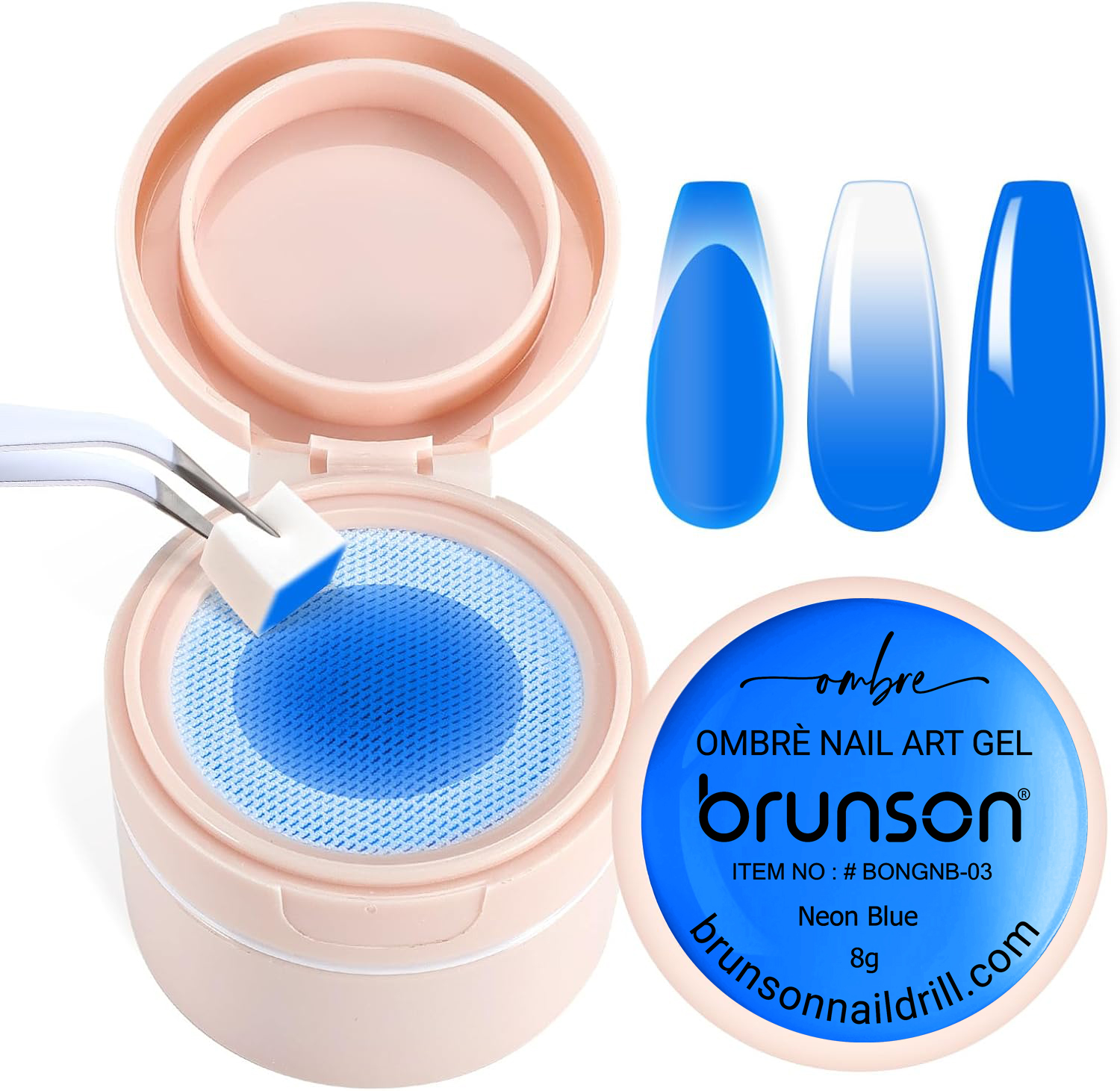 Neon Blue Ombre Nail Gel