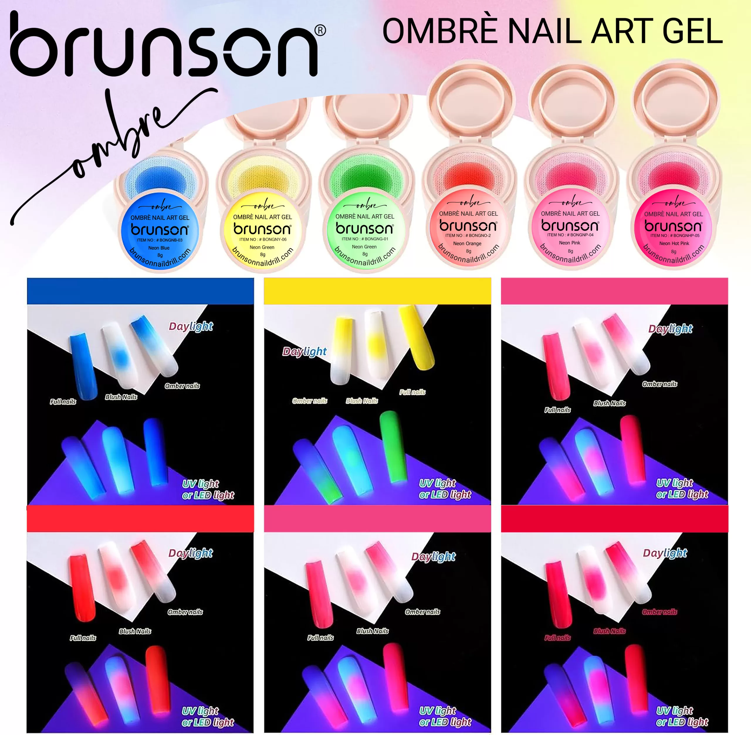 neon-ombre-nail-art-gel-dubai05 Cushion Type gel for ombre nails