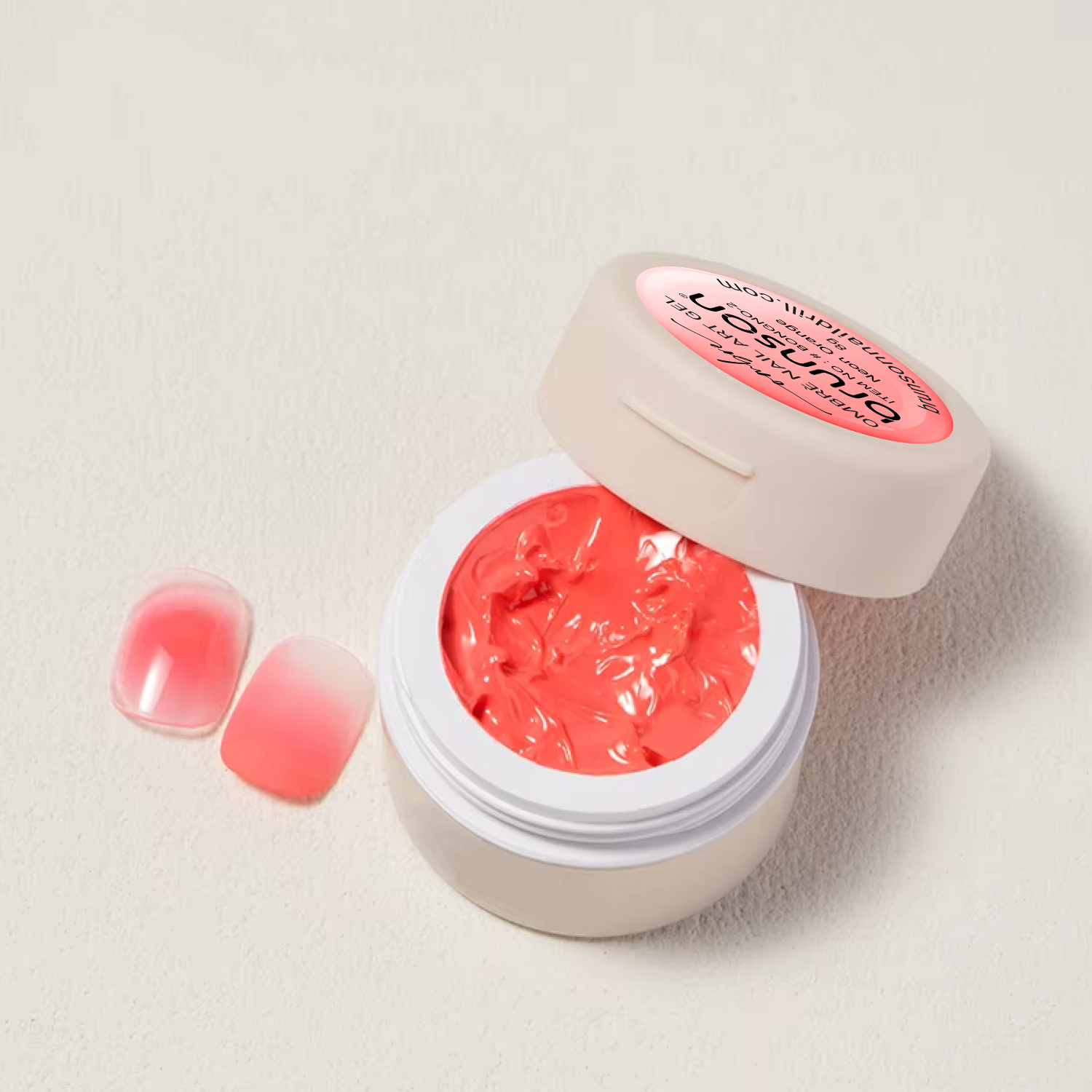 neon-orange-ombre-nail-art-gel02 neon orange ombre nails