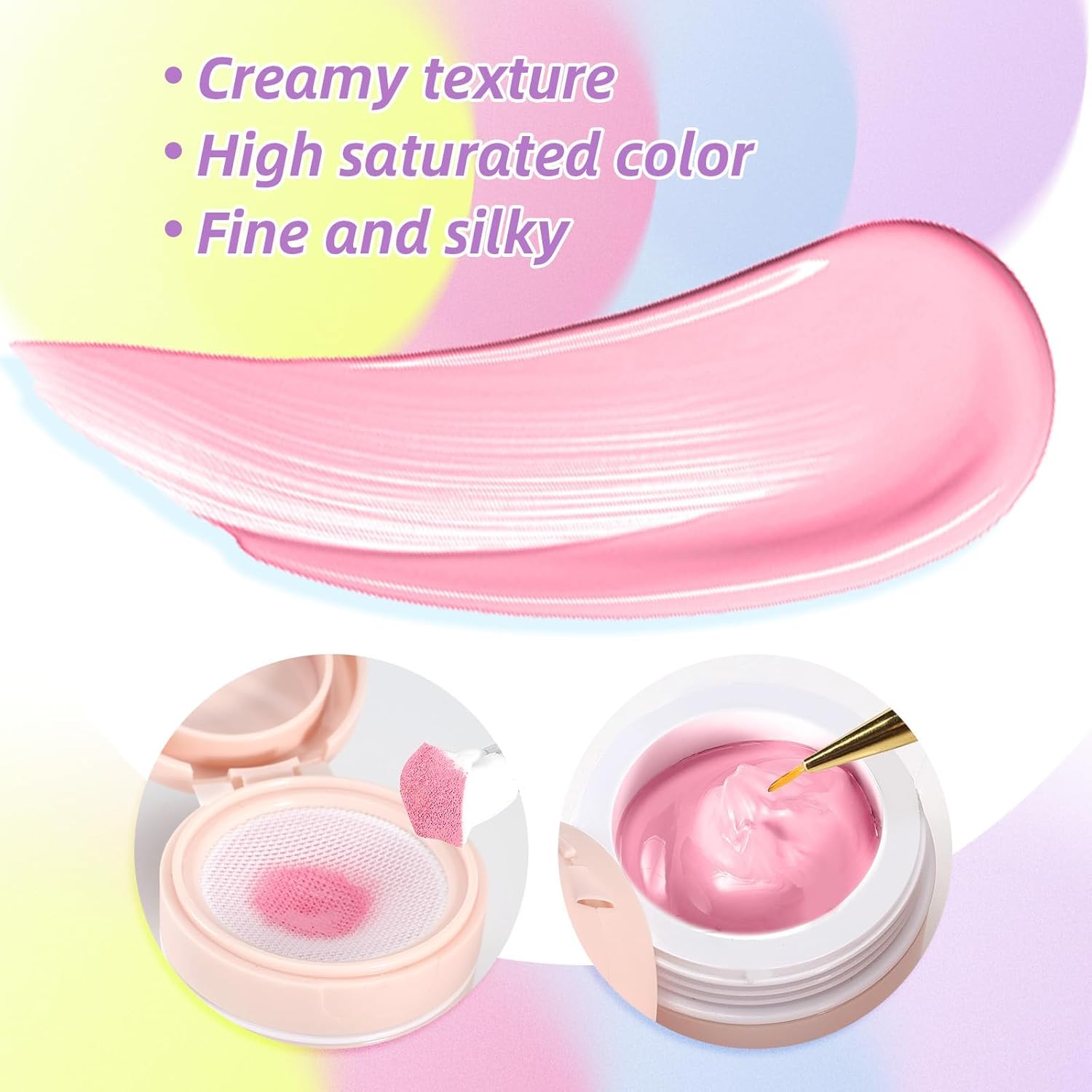 neon-pink-ombre-nail-art-gel71x7rtYlSML._SL1500_ High saturated color, creamy texture and Fine and silky appearance —Brunson Ombre Nail Art Gel