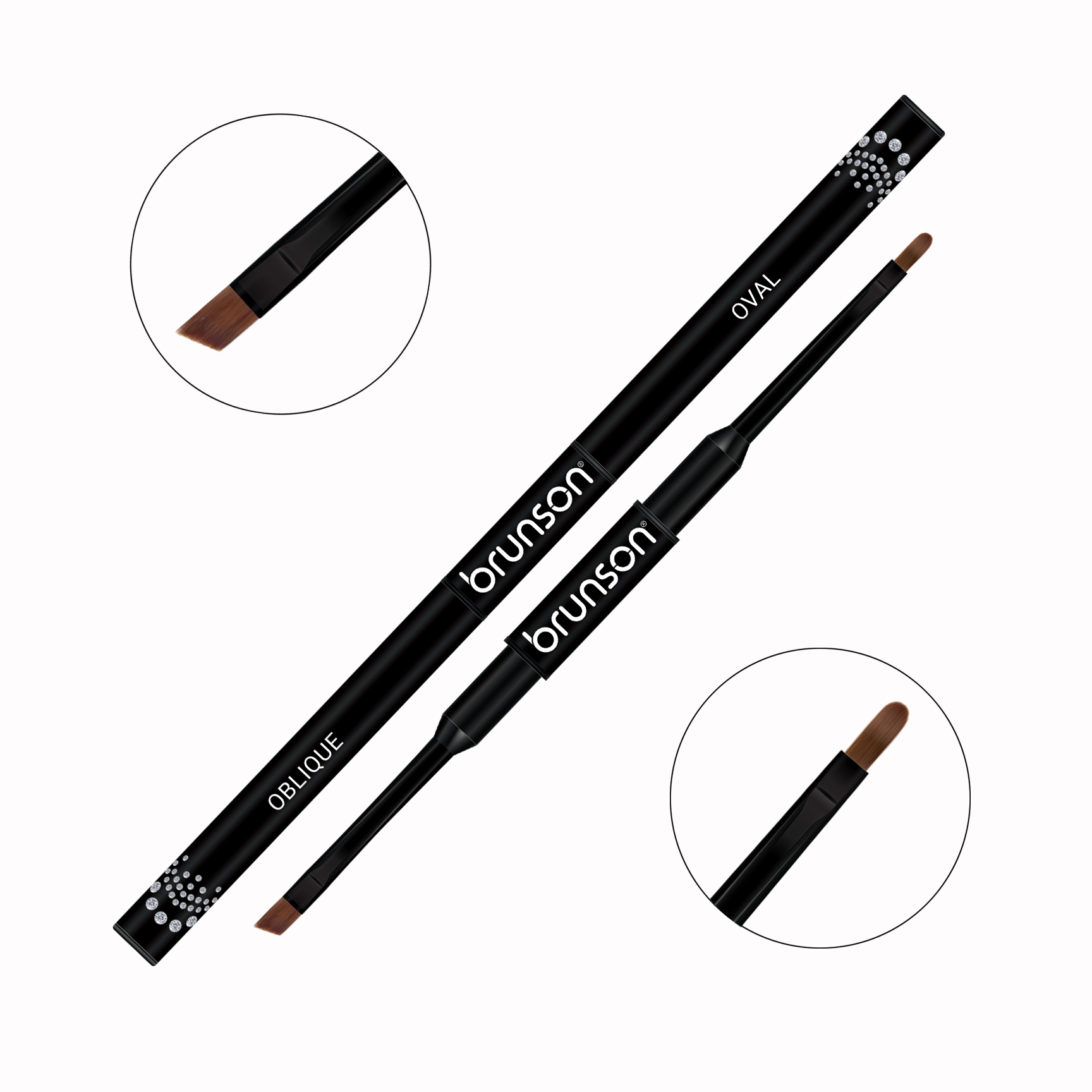 Dual-Sided Nail Art Brush - Oblique & Oval Tip 