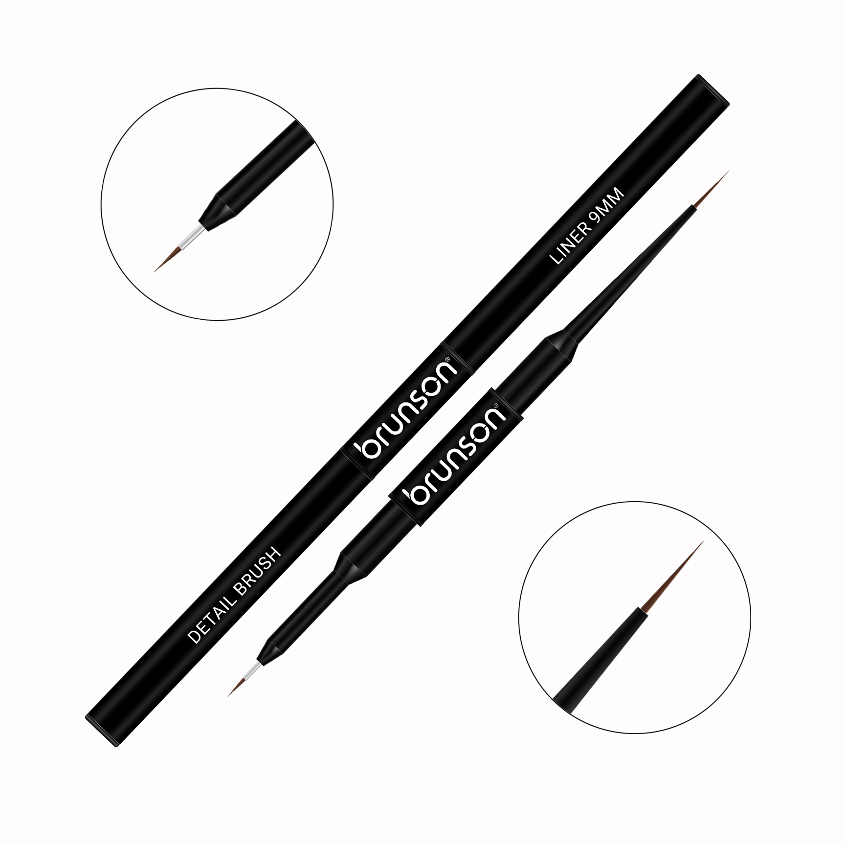 Dual-Sided Nail Art Brush - Detail Brush & Liner 9mm