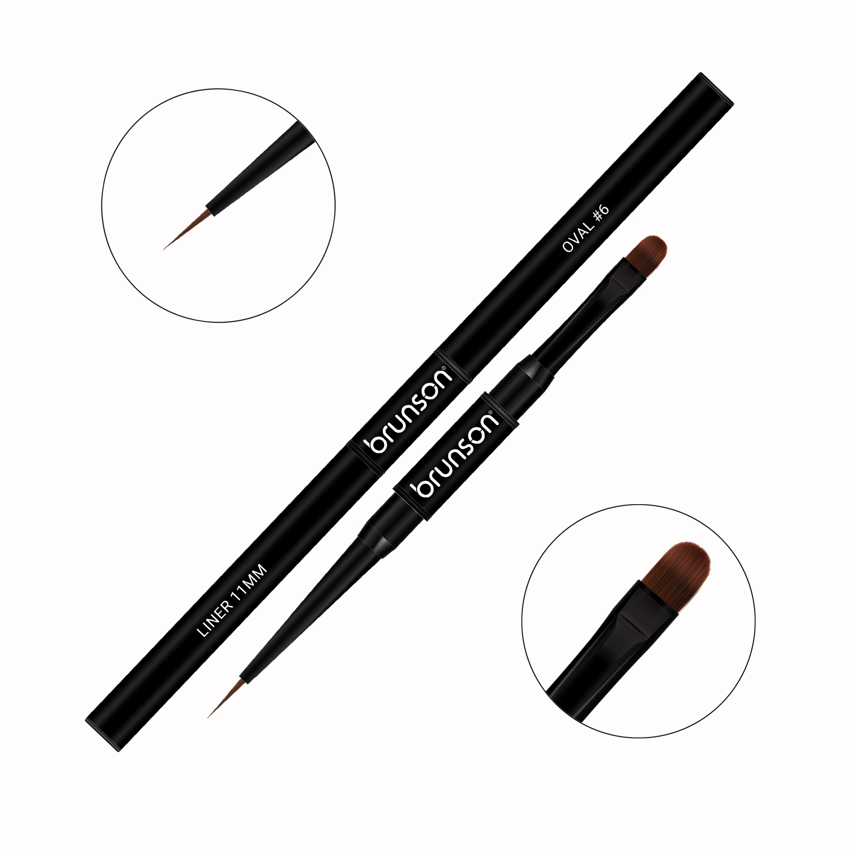 Dual-Sided Nail Art Brush - Liner & Oval