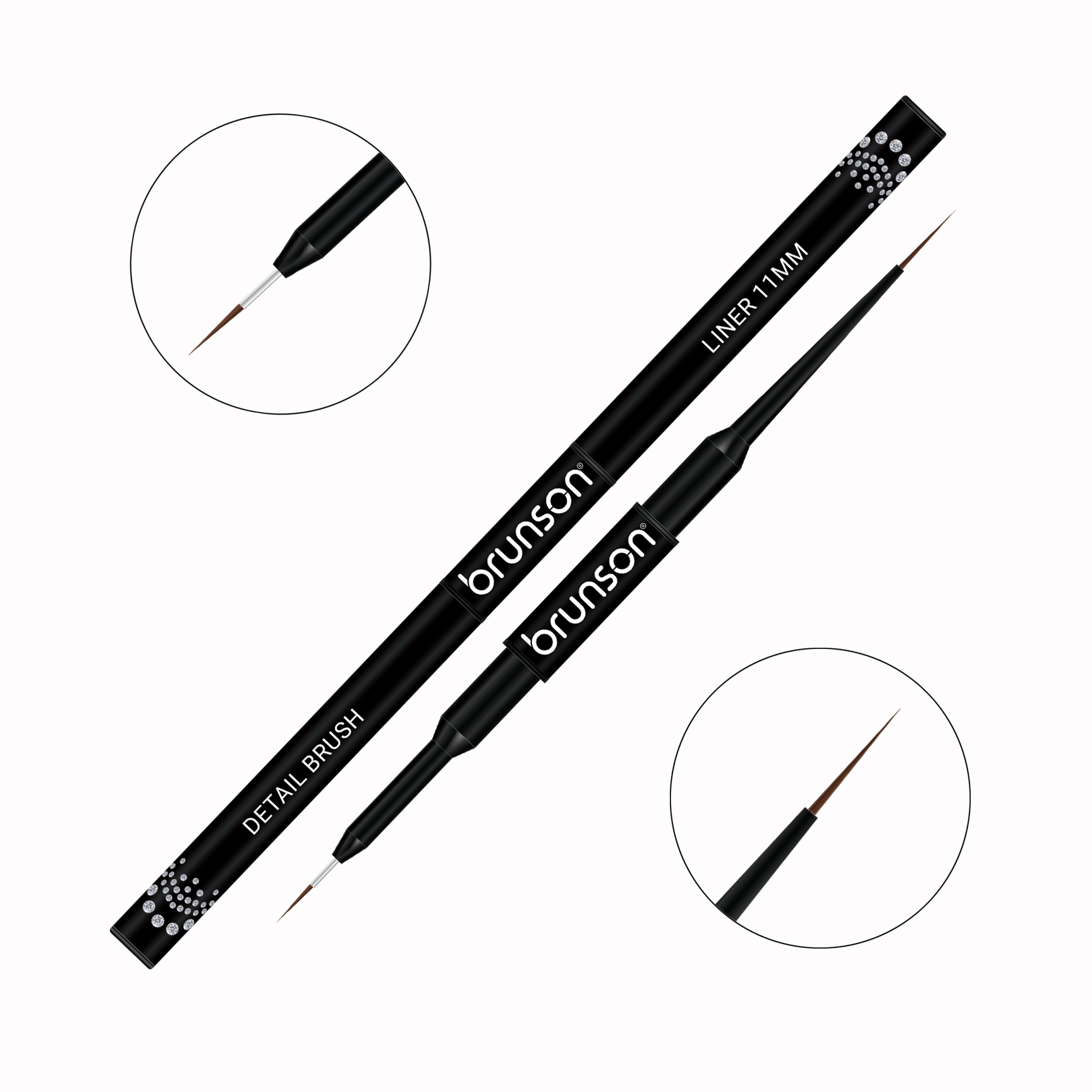 Dual-Sided Nail Art Brush - Detail Brush & Liner 11mm