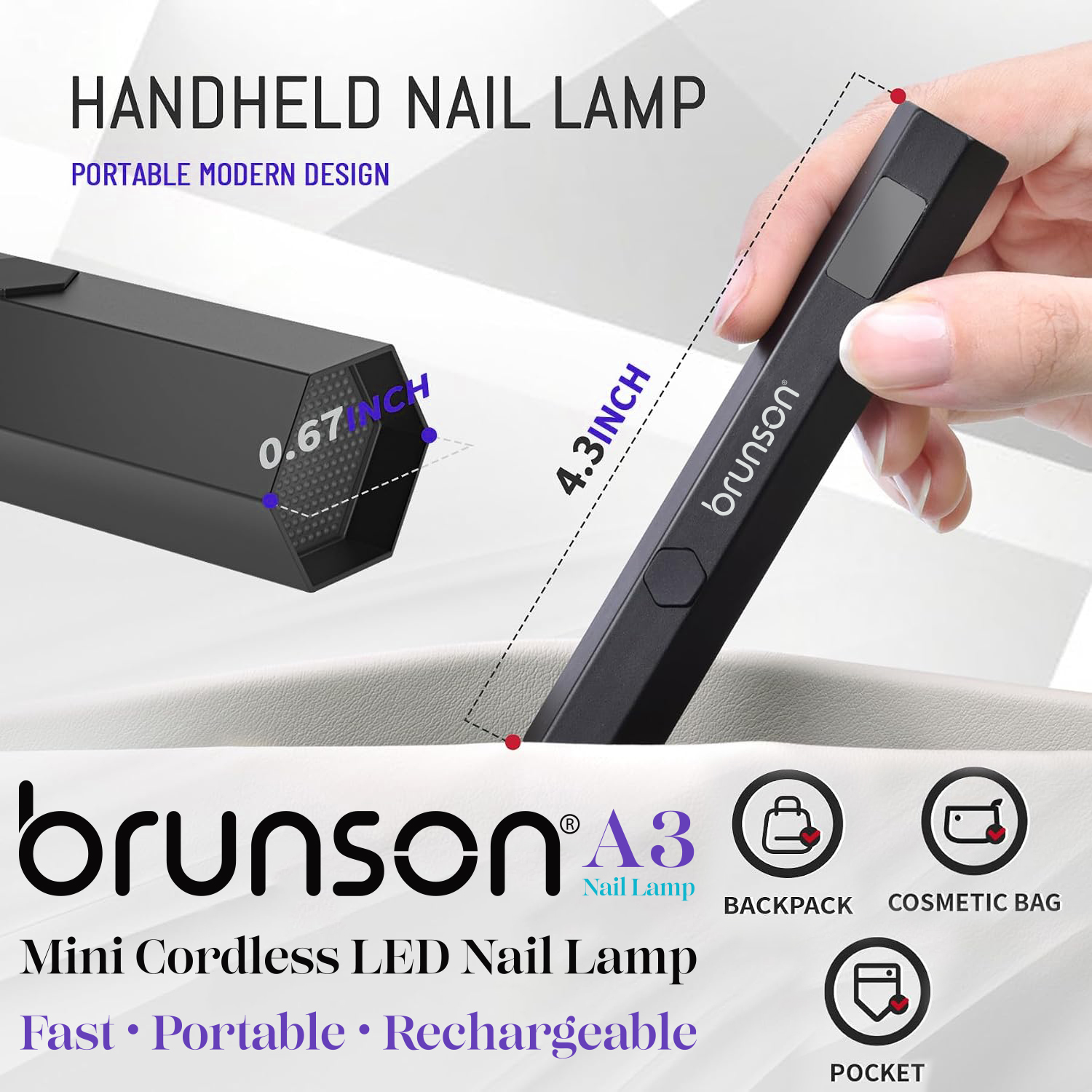 mini-led-gel-curing-lamp05 Brunson A3 nail lamp size comparison handheld 4.3 inch