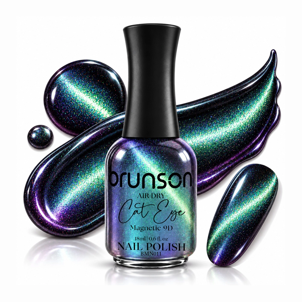 Deep Teal Magnetic Cat Eye Nail Polish